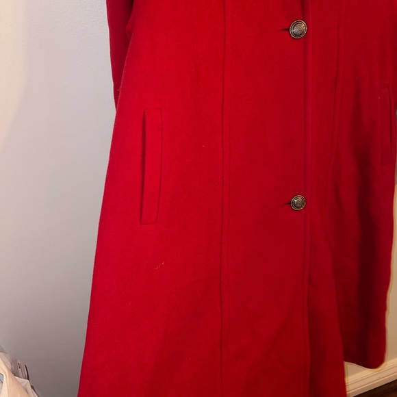 Vintage Braemar Petites Red Wool Coat - Jeremy Scott Collection - Size 7/8 - Picture 2 of 6